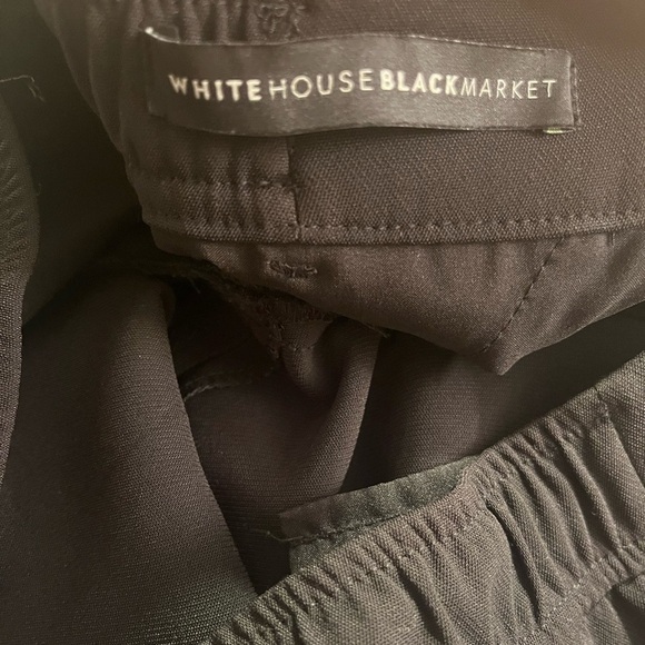 WHBM The Slim Ankle Cuffed Black With Silver Stripe Pants Sz 2 NWOT - Picture 4 of 9